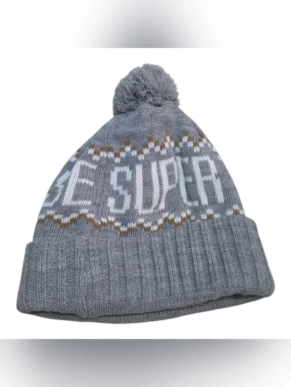 Canada Weather Gear Grey Pom Beanie - Triple Gold Knit